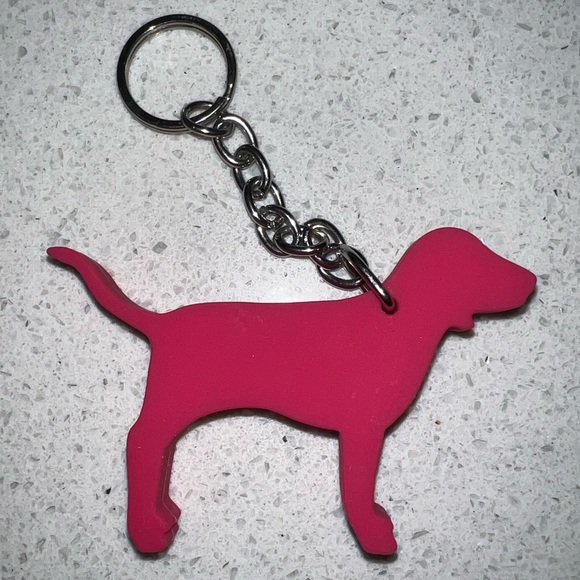 pink silicone victoria’s secret dog keychain - Picture 3 of 3
